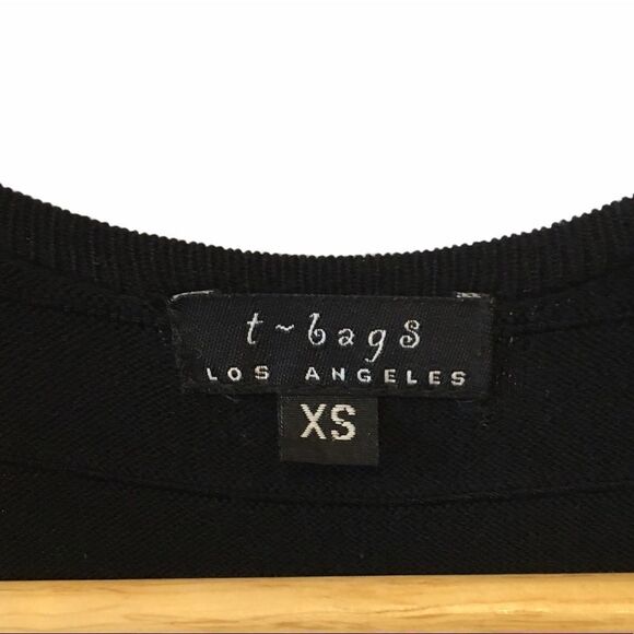 T BAGS Black Knit Bandage Dress Zipper Detailing - Picture 9 of 10